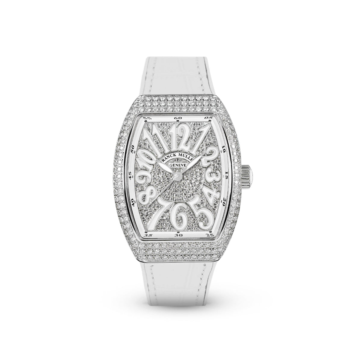 Franck Muller Vanguard V 32 SC AT FO AC.BLC (BLC.BLC AC) (White Dial, White Numbers, Full Aftersetting)