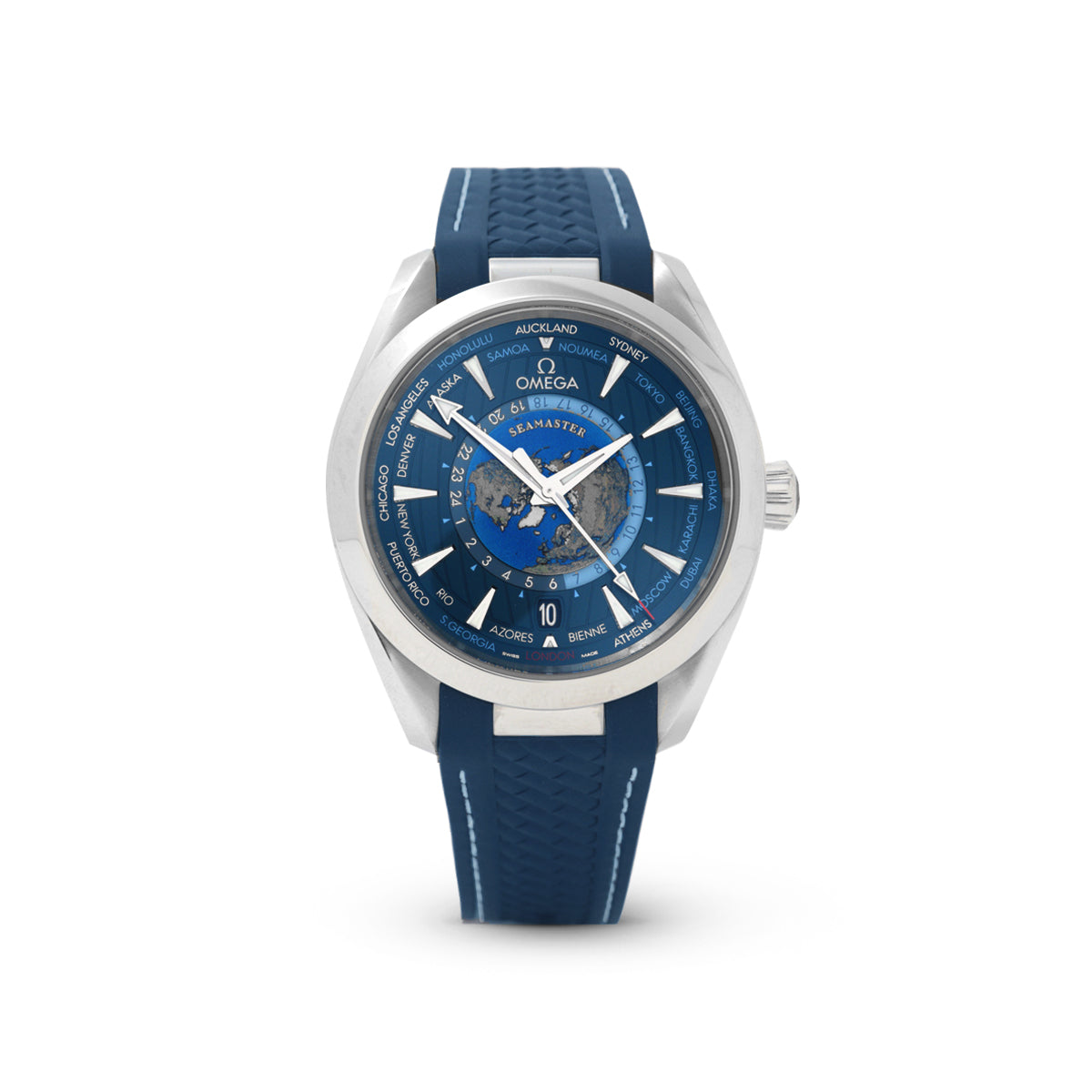 Omega Seamaster Aqua Terra 150M 22012432203001 Worldtimer, Rubber Strap