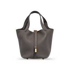 Hermes Picotin 18 Gris Meyer Clemence GHW W