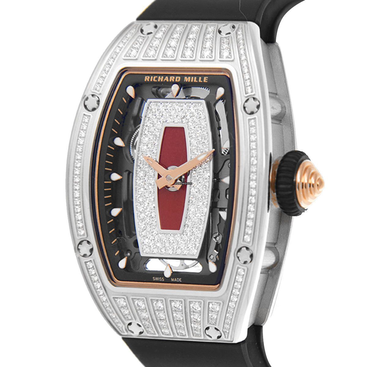 Richard Mille RM07-01 White Gold Medium Set Diamonds Red Lips