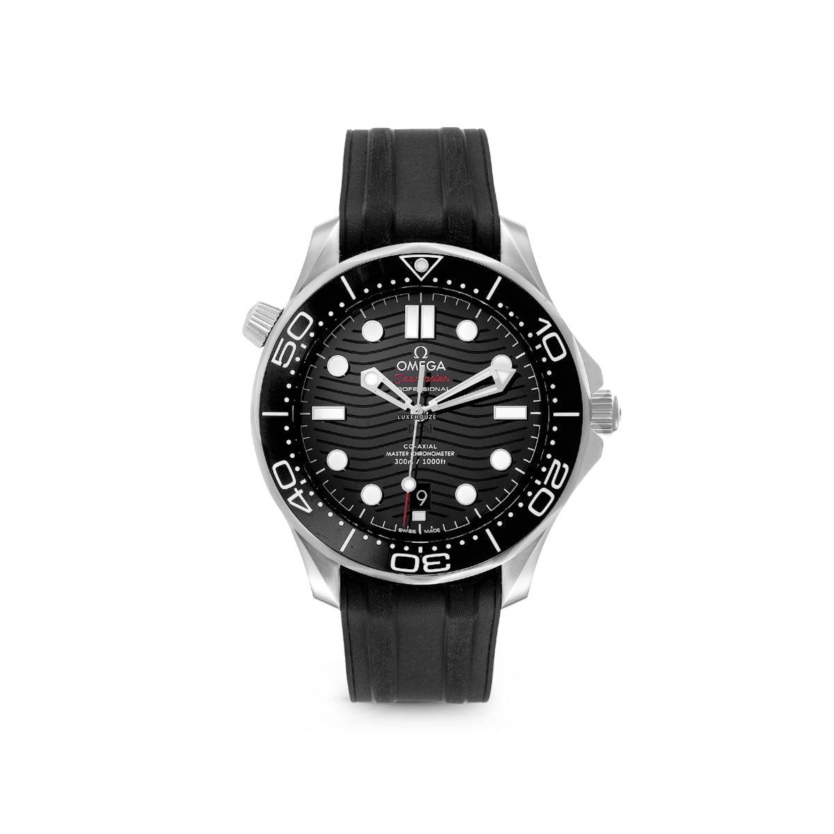 Omega Seamaster Diver 300M 21032422001001 Black Dial, Rubber Strap