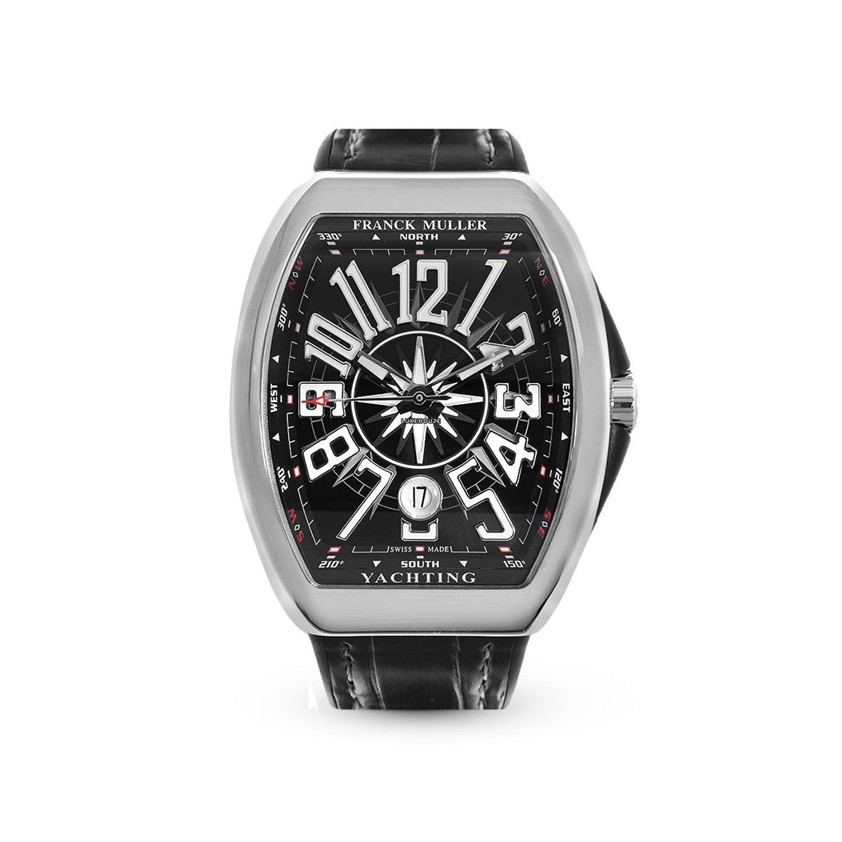 Franck Muller Vanguard V 41 SC DT YACHTING AC.NR (NR.BLC AC) (Black Dial, White Numbers)