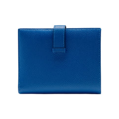 Hermes Bearn Compact Wallet Blue Zanzibar GHW C