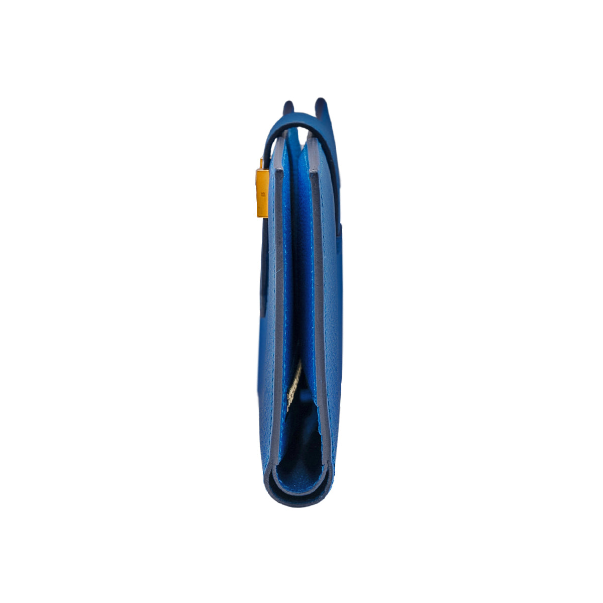 Hermes Bearn Compact Wallet Blue Zanzibar GHW C