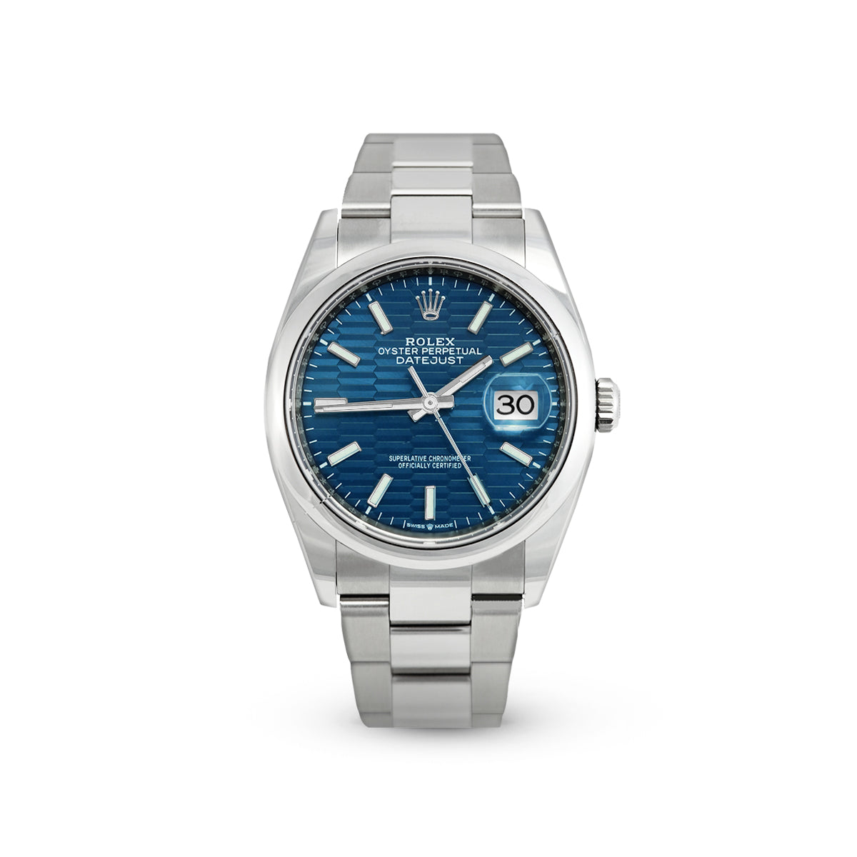 Rolex Datejust 36 126200 Blue Motif Index Oyster