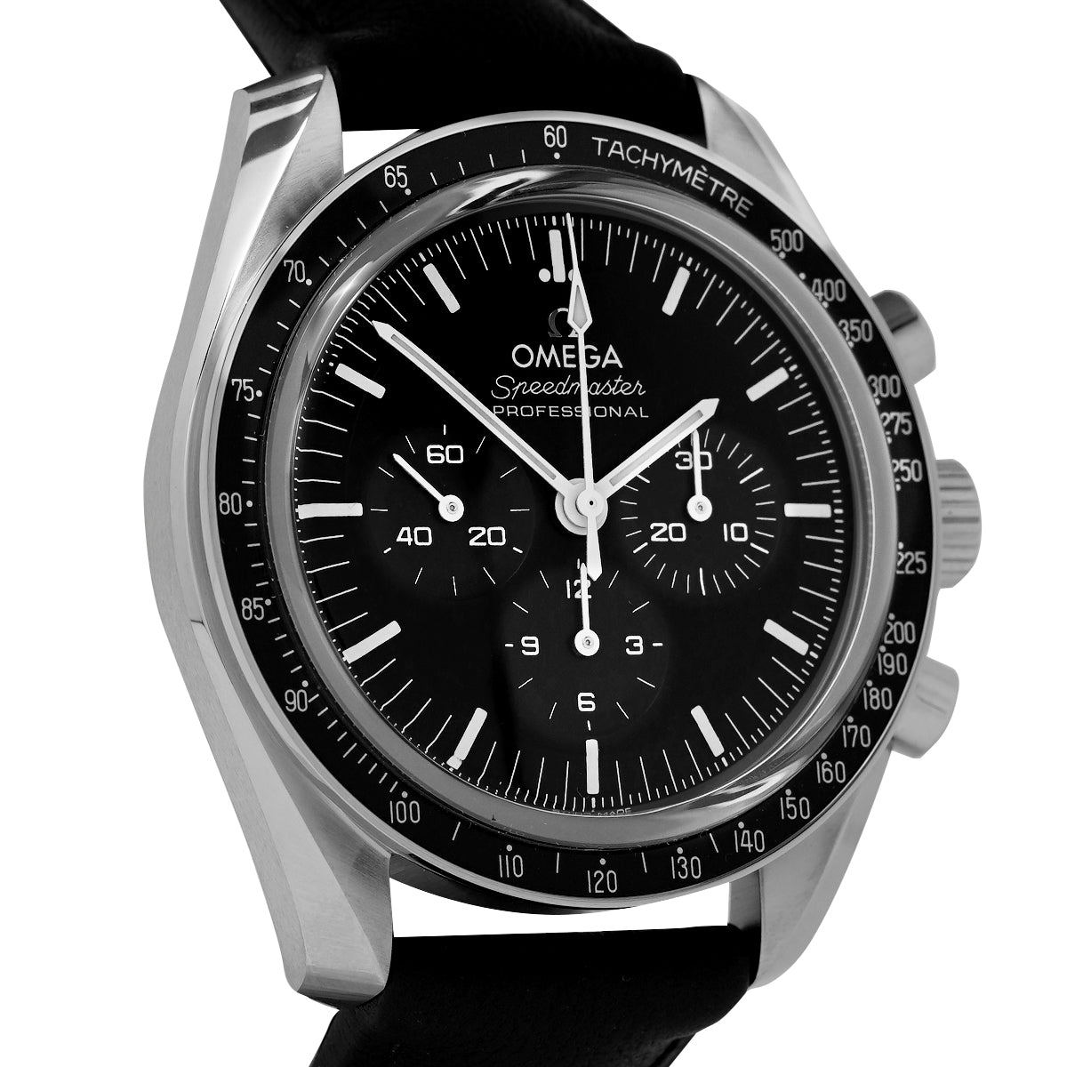 Omega Speedmaster Moonwatch 31032425001002 Black Dial, Leather Strap