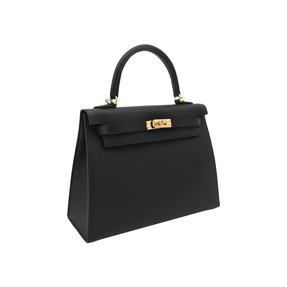 Hermes Kelly 25 Black Epsom Sellier GHW W