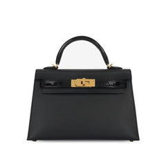 Hermes Kelly 20 Touch Black Madame/ Alligator GHW W