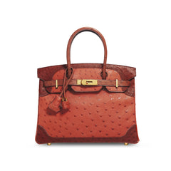 Hermès Birkin 30 Rouge Ghillies Autruche GHW R
