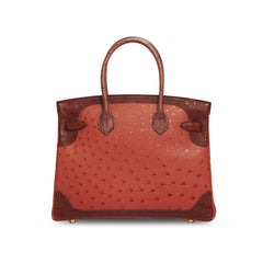 Hermès Birkin 30 Rouge Ghillies Autruche GHW R