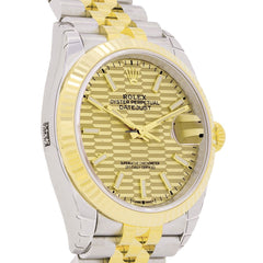 Rolex Datejust 36 126233 Champ Motif Fluted Jubilee