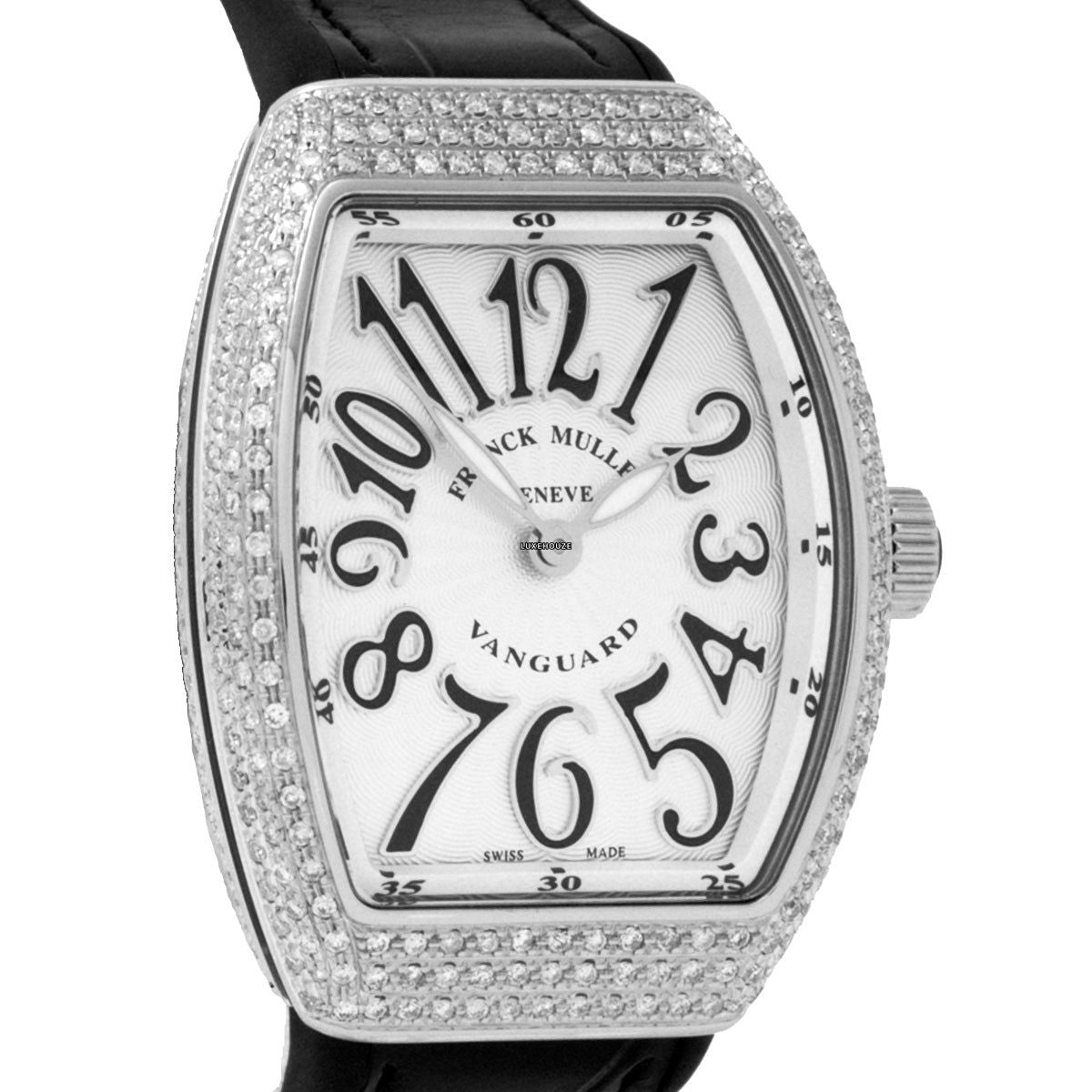 Franck Muller Vanguard V 32 QZ AC.NR (BLC.NR AC) (White Dial, Black Numbers, Medium Aftersetting)