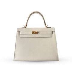 Hermes Kelly 25 Craie Epsom Sellier GHW W