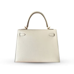 Hermes Kelly 25 Craie Epsom Sellier GHW W