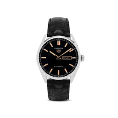 Tag Heuer Carrera Day-Date WBN2013.FC6503 Black Dial Leather