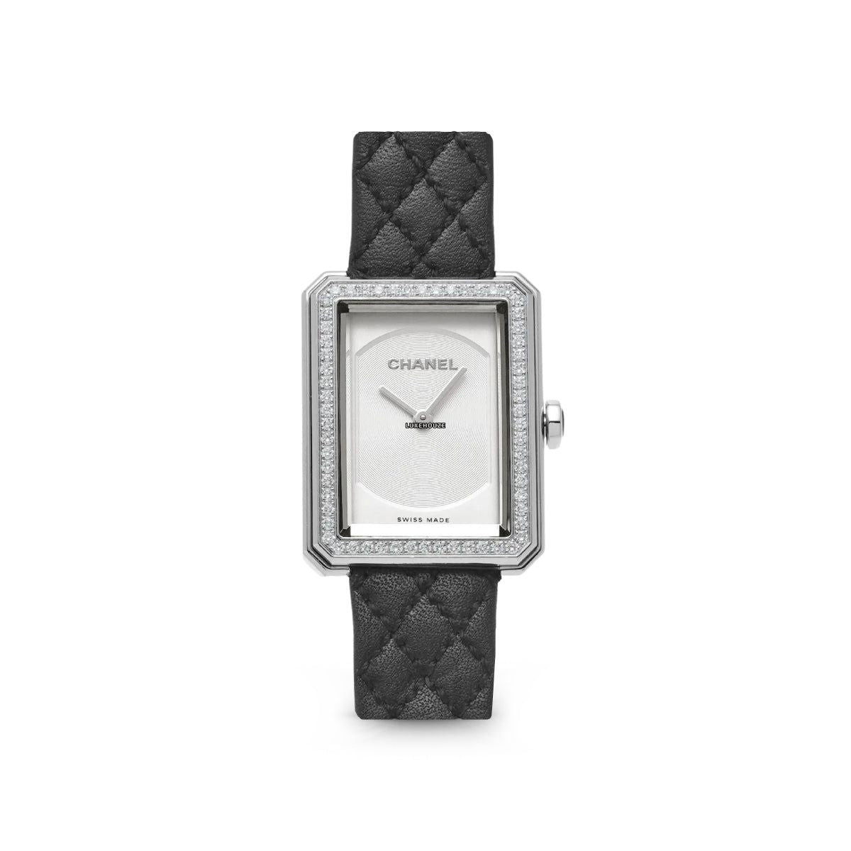 Chanel Boy-Friend S Quilted Pattern Diamond Bezel H6955