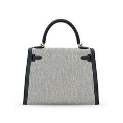 Hermès Kelly 25 Gris Misty Toile PBHW W