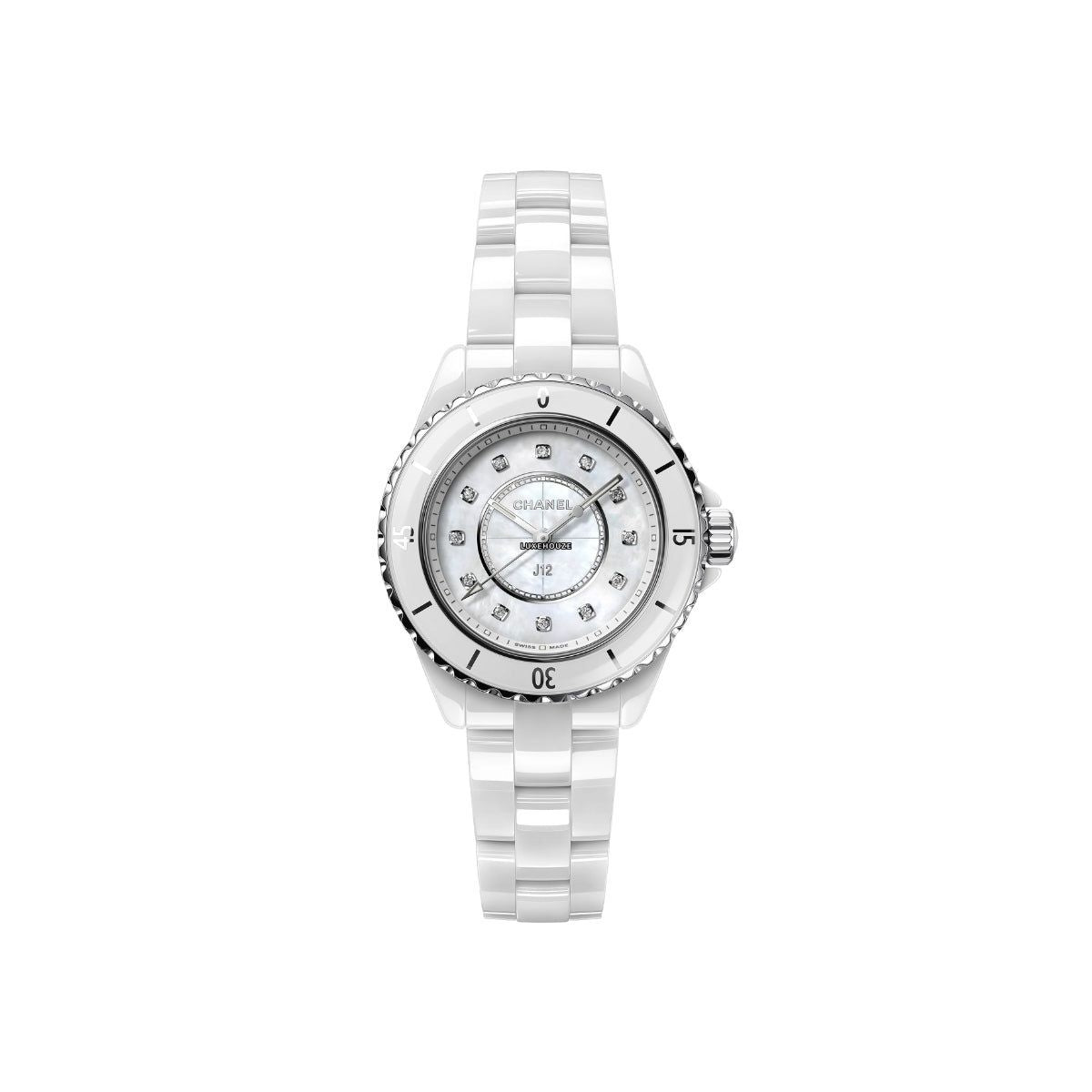 Chanel J12 Diamonds White MOP Ceramic 33 - H5704