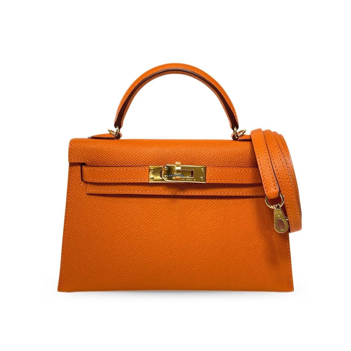 Hermes Kelly 20 Orange Epsom GHW W