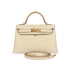 Hermes Kelly 20 Vanilla Alligator Matte GHW W