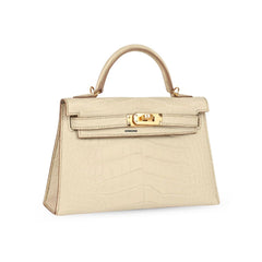 Hermes Kelly 20 Vanilla Alligator Matte GHW W