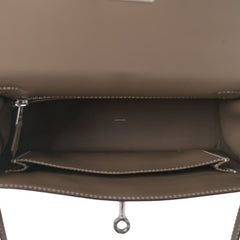 Hermes Kelly 25 Etoupe Padded Swift PHW U