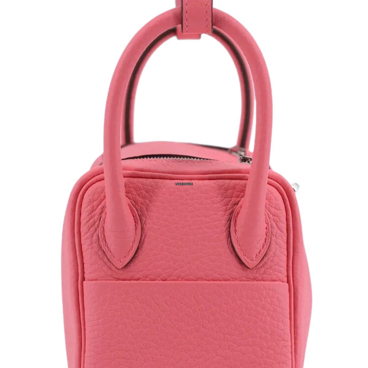 Hermes Mini Lindy Rose Azalee Tourilion Clemence PHW W