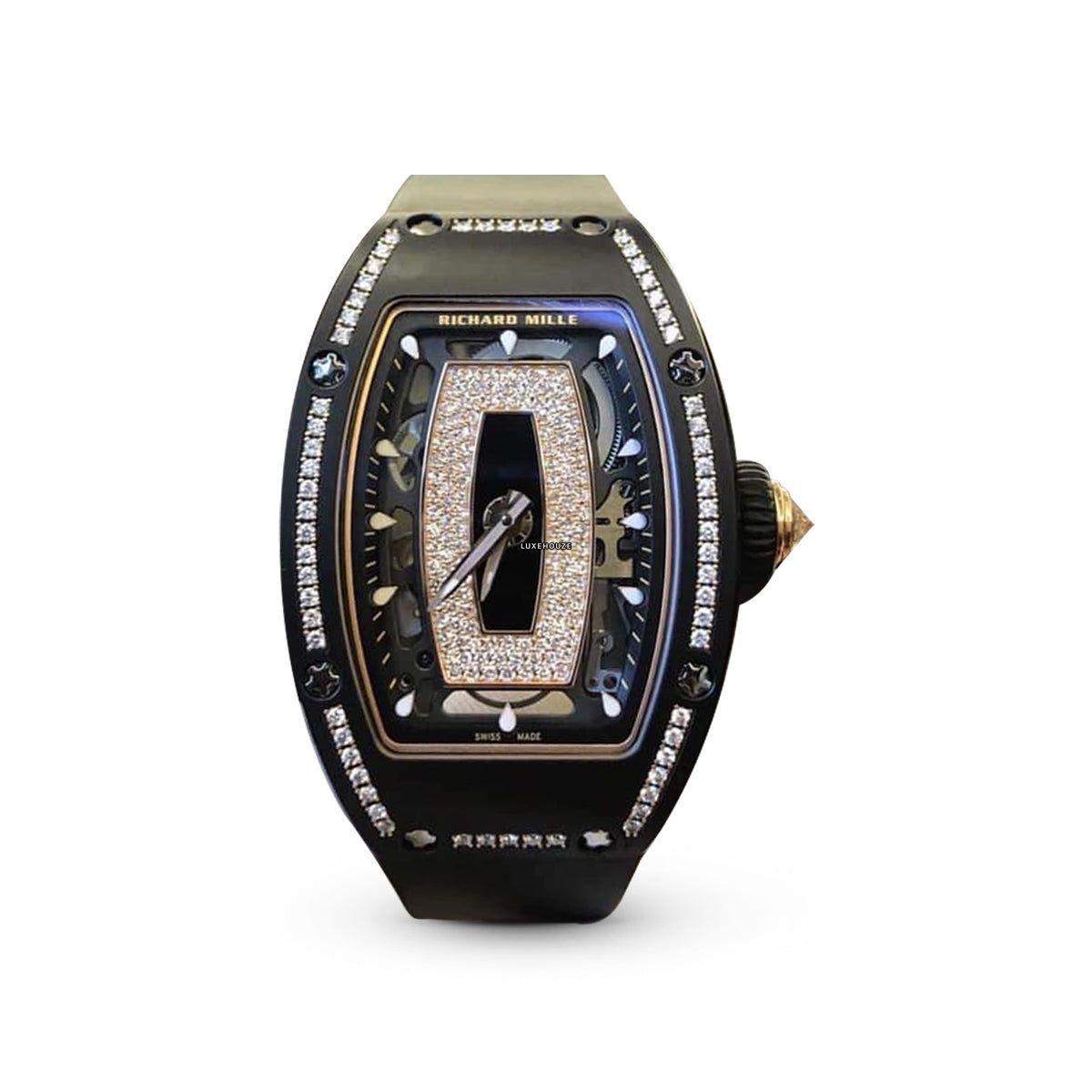 Richard Mille RM07-01 Black Ceramic 1 Row Diamonds Black Lips