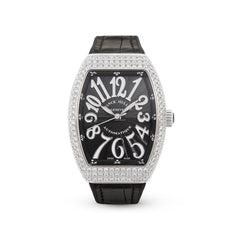 Franck Muller Vanguard V 32 SC AT FO AC.NR (NR.BLC AC) (Black Dial, White Numbers, Medium Aftersetting)