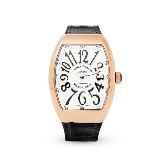 Franck Muller Vanguard V 32 QZ.NR (BLC.NR 5N) (White Dial, Black Numbers)