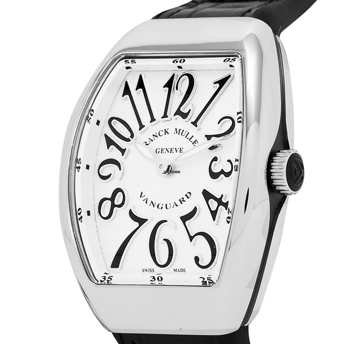 Franck Muller V 32 QZ AC.NR (BLC.NR AC) (White Dial, Black Numbers)