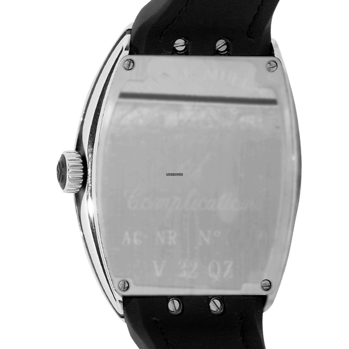 Franck Muller V 32 QZ AC.NR (BLC.NR AC) (White Dial, Black Numbers)