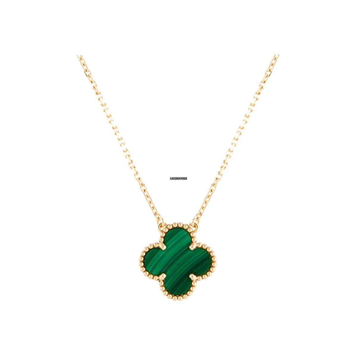 Van Cleef & Arpels Vintage Alhambra Pendant 18K Yellow Gold Malachite VCARO9VA00