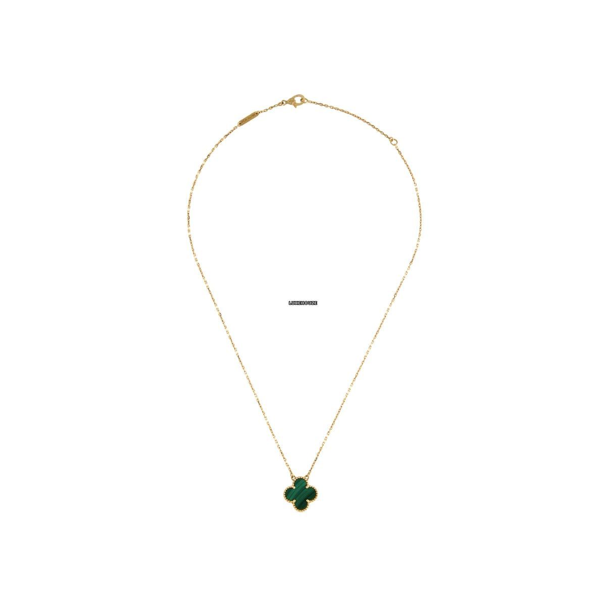 Van Cleef & Arpels Vintage Alhambra Pendant 18K Yellow Gold Malachite VCARO9VA00