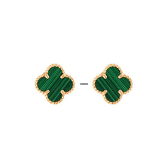 Van Cleef & Arpels Vintage Alhambra Earrings 18K Yellow Gold Malachite VCARO3QL00