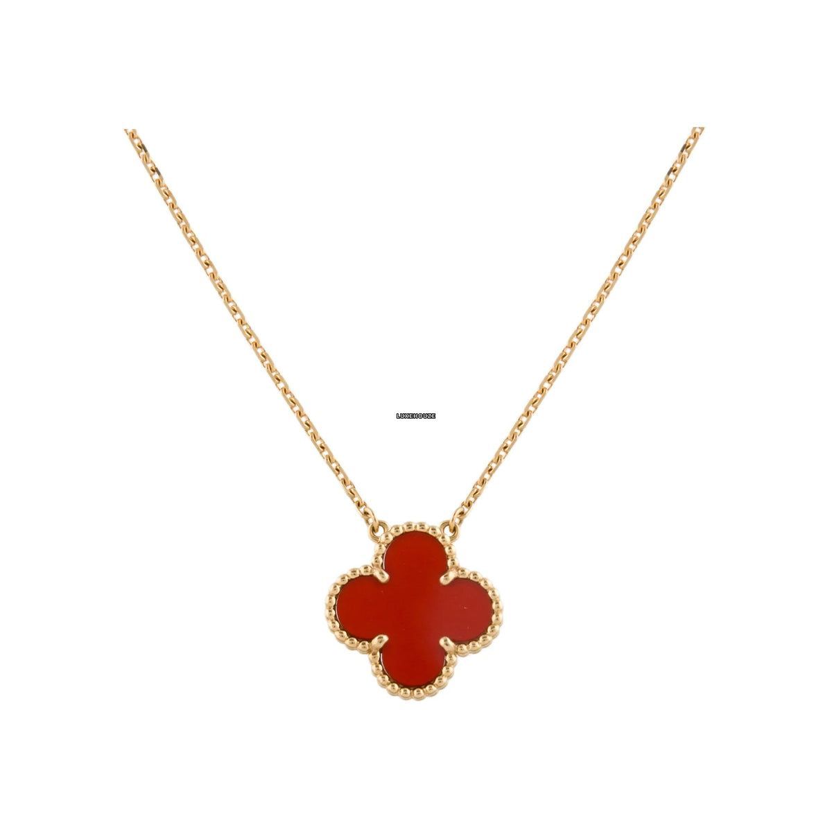 Van Cleef & Arpels Vintage Alhambra Pendant 18K Yellow Gold Carnelian VCARD38500