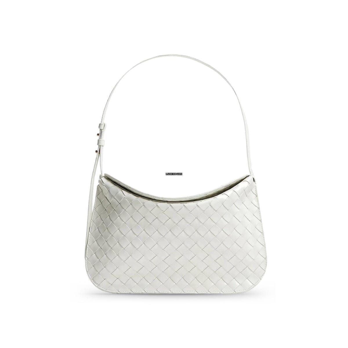 Small Metal Loops intercciato 1.5 in Spazzolato White Luggage & Bags Bottega Veneta